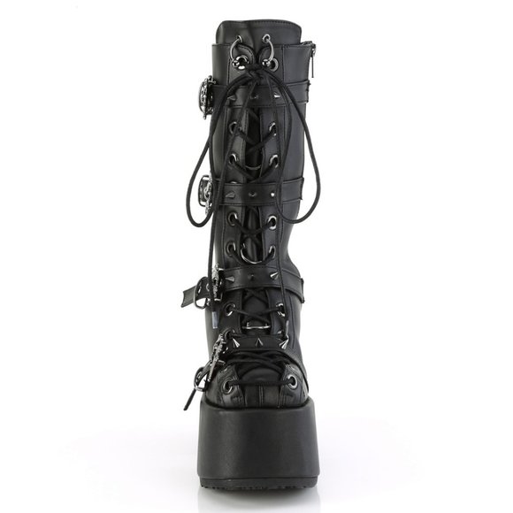 Skull Gothic Platform High Heel Lace Up Boots - Picture 2 of 5